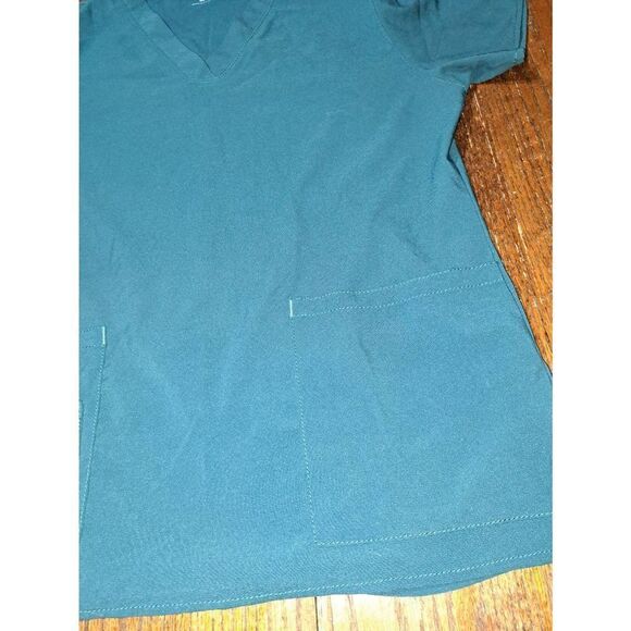 Medium Carhartt Force Teal VNeck Pullover Scrub Top Shirt with Pockets S… - Picture 2 of 4